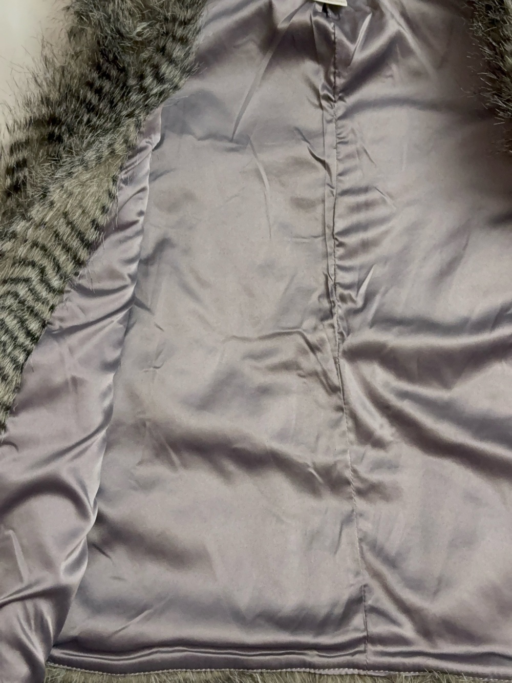 Francesca's Collections Faux Fur Vest in Gray and Black - Picture 3 of 5